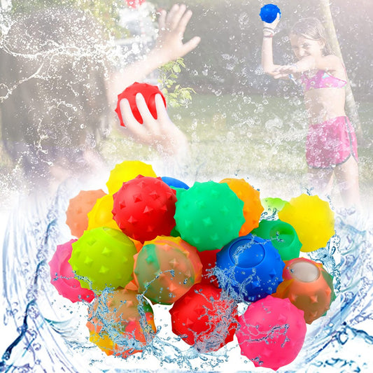 32Pcs Reusable Water Balls Quick Fill Water Balloons Bombs Kids Adult Water Fight Toy-Spike Ball