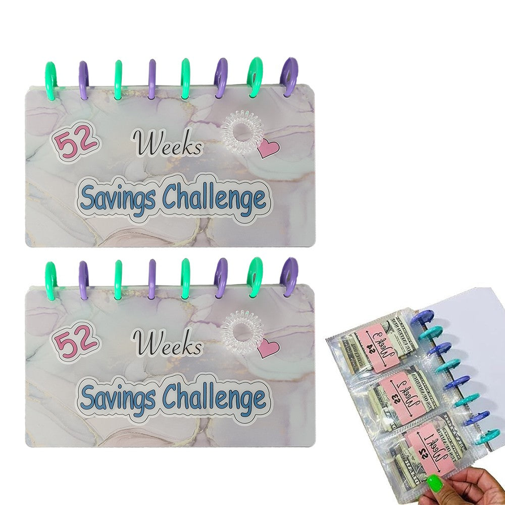 2Pcs 52 Week Savings Challenge Binder Budget Planner Savings Challenge Book