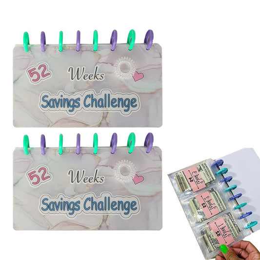 2Pcs 52 Week Savings Challenge Binder Budget Planner Savings Challenge Book