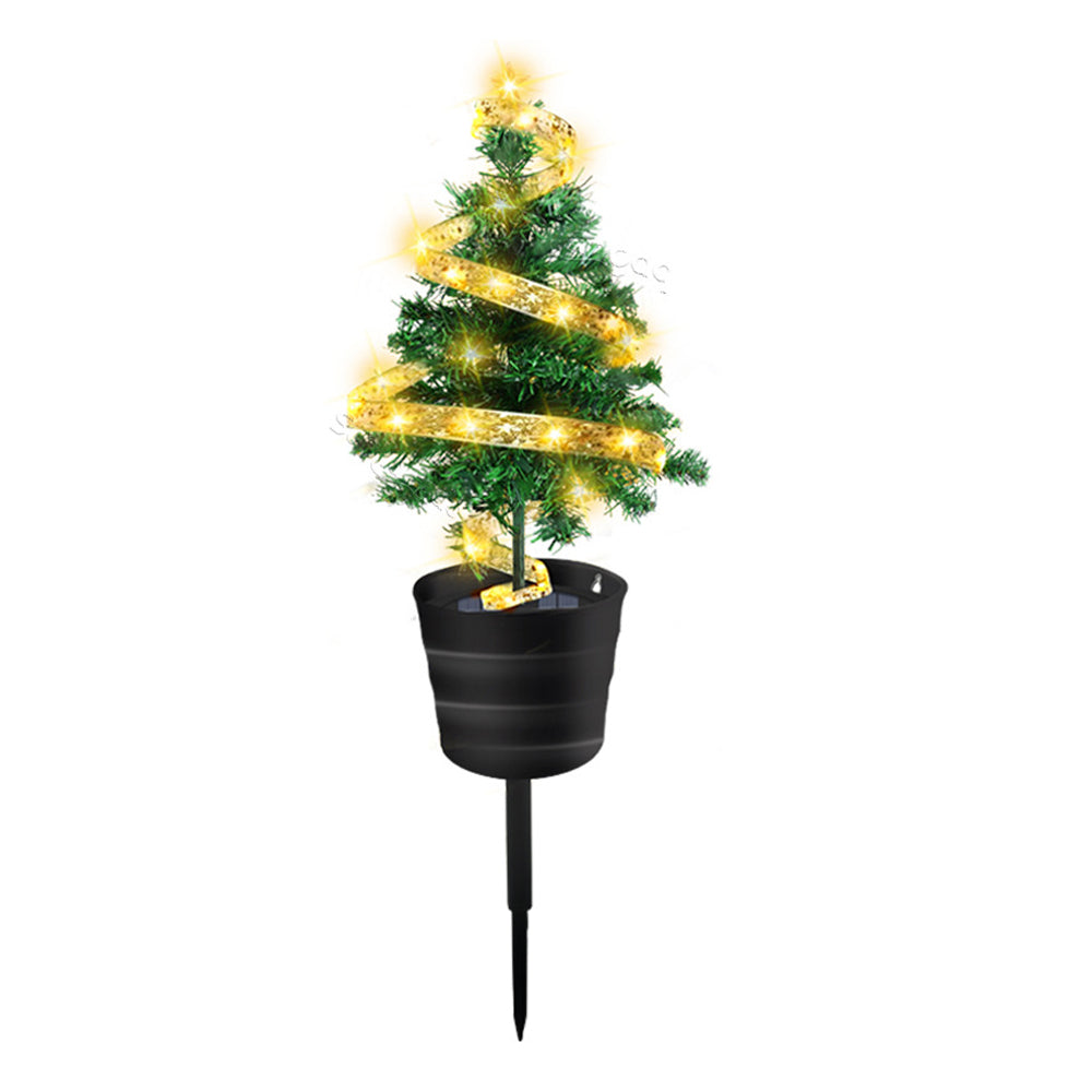 Solar Christmas Tree Light Garden Lights Tabletop Christmas Decor Warm White