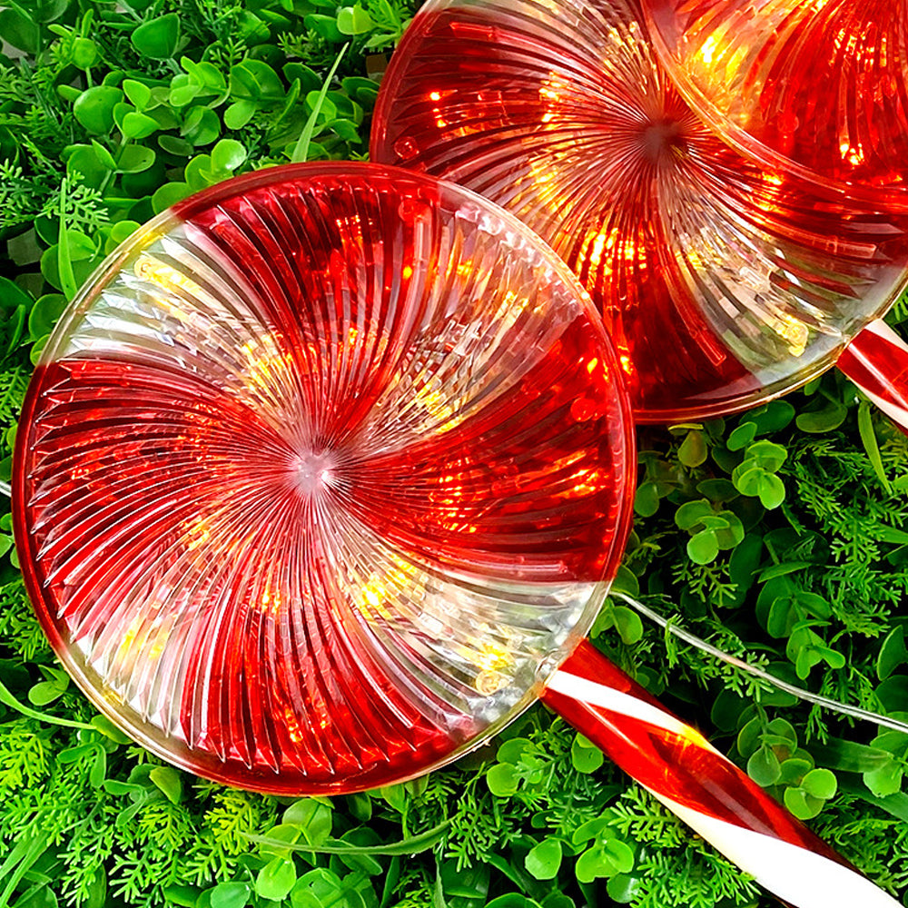 4pcs Solar Lollipops Candy Cane Light Christmas Lawn Light