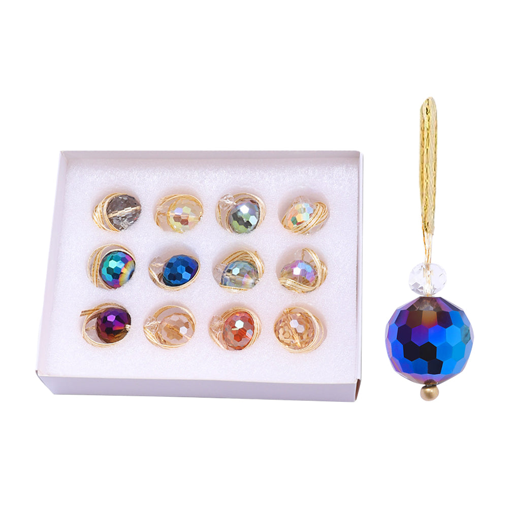 12x Clear Glass Christmas Balls Ornaments Mini Xmas Tree Decorations 12 colors