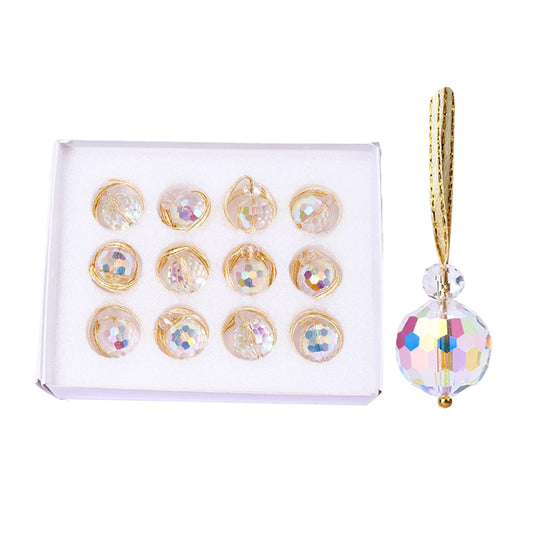 12x Clear Glass Christmas Balls Ornaments Mini Xmas Tree Decorations Multicolor