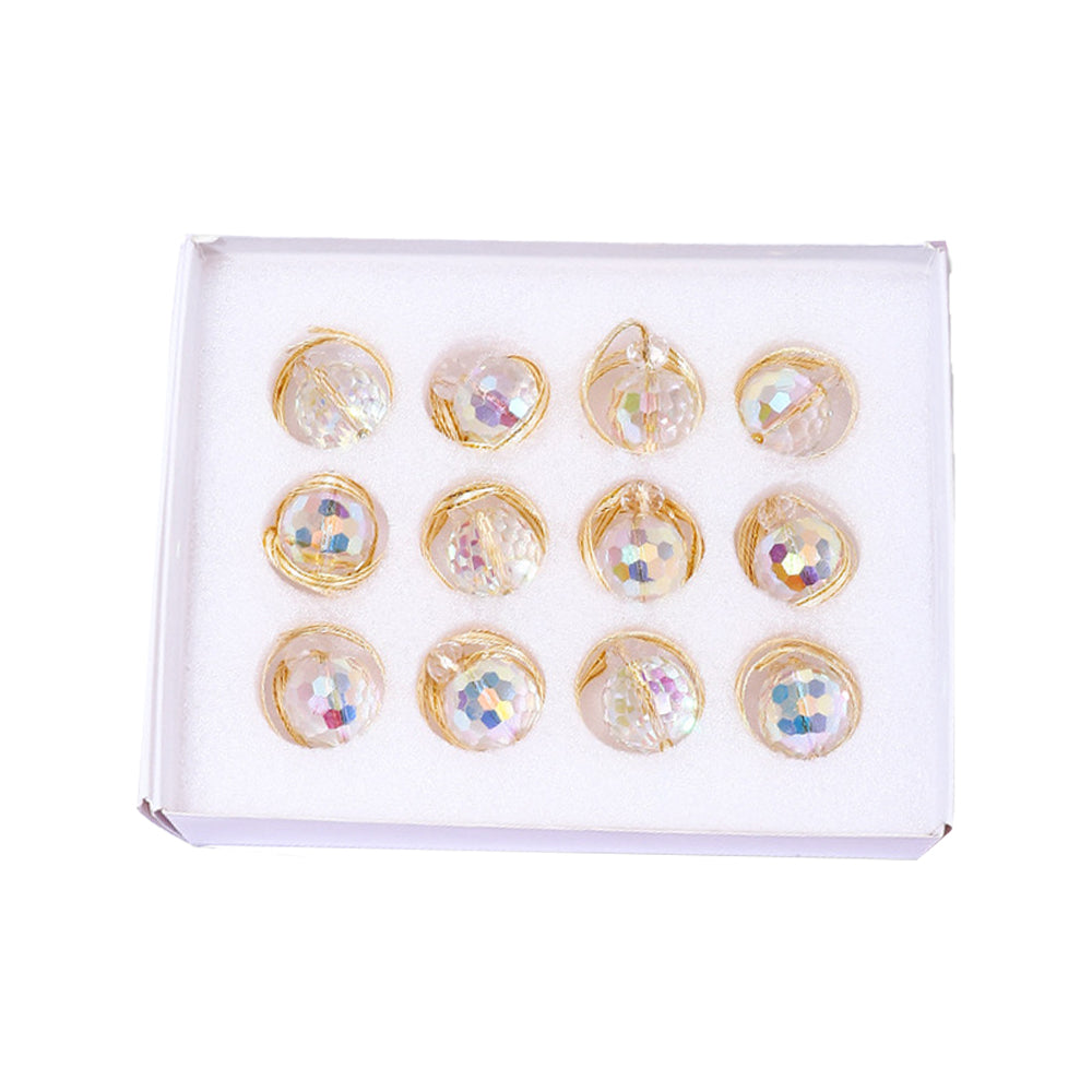 12x Clear Glass Christmas Balls Ornaments Mini Xmas Tree Decorations Multicolor