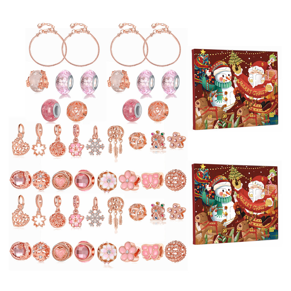 2x Christmas Advent Calendar with DIY Charm Bracelets