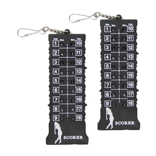2pcs 18 Hole Golf Score Counter Stroke Counter Black