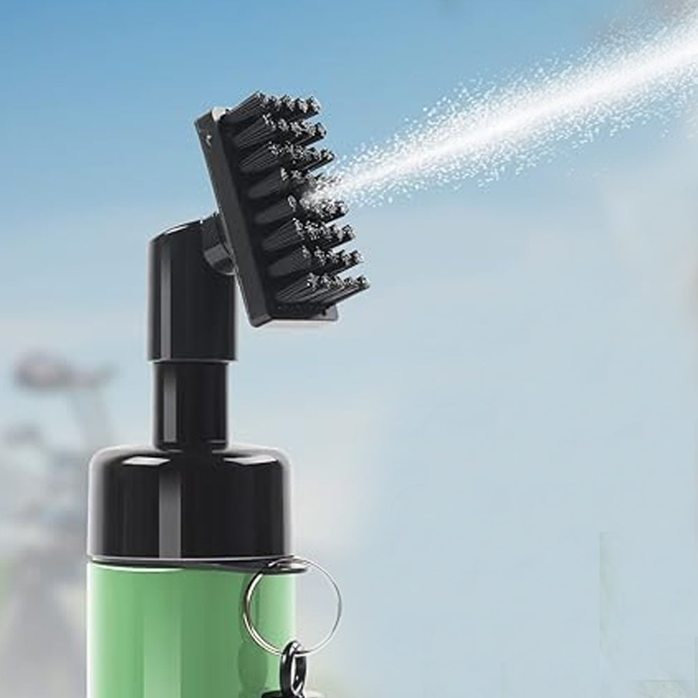 2X Golf Club Cleaning Brush Groove Cleaner with Squeeze Bottles Green