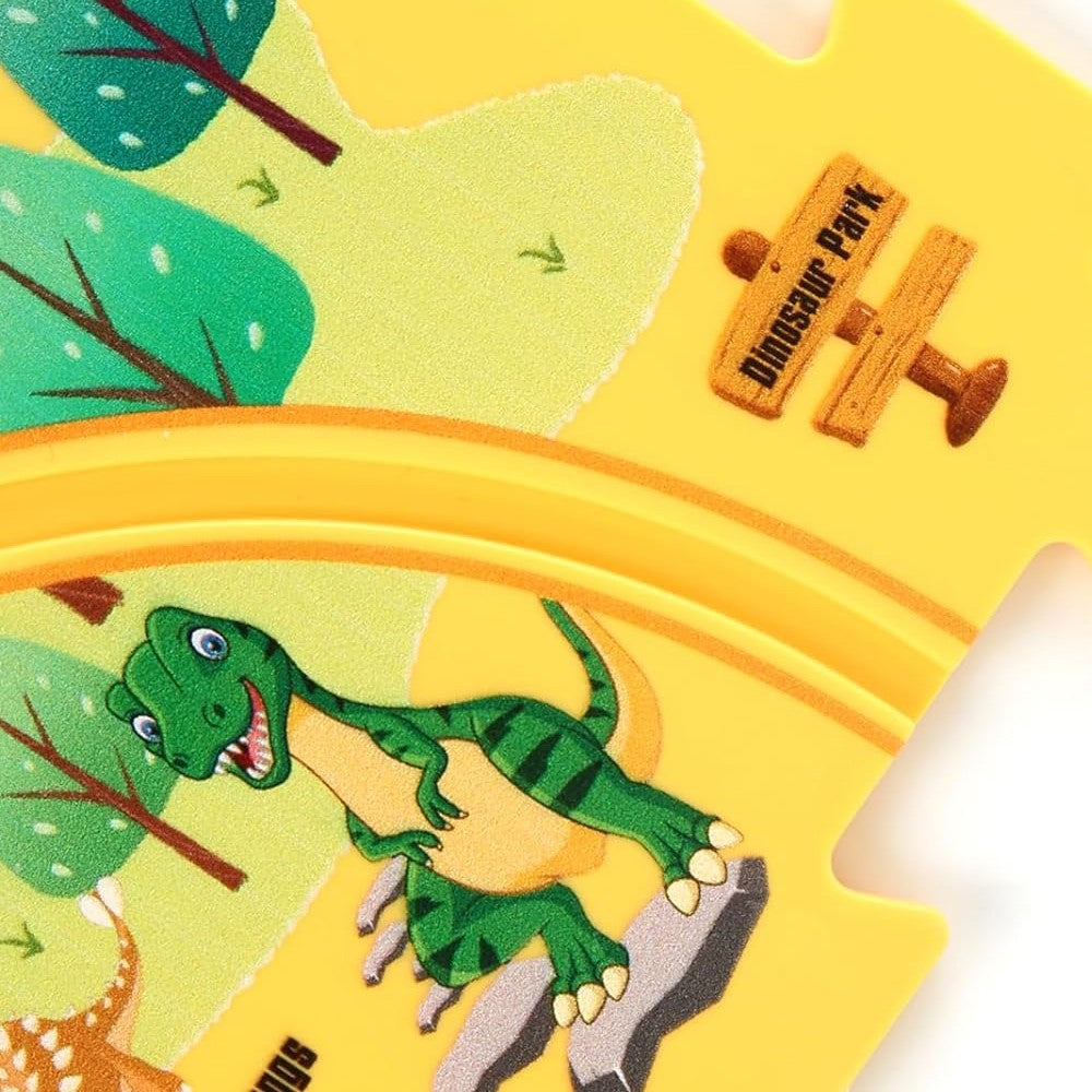 13-Piece Kids DIY Assembling Puzzle Rail Car Toy Set Electric Trolley Play Set - Dinosaurs Style