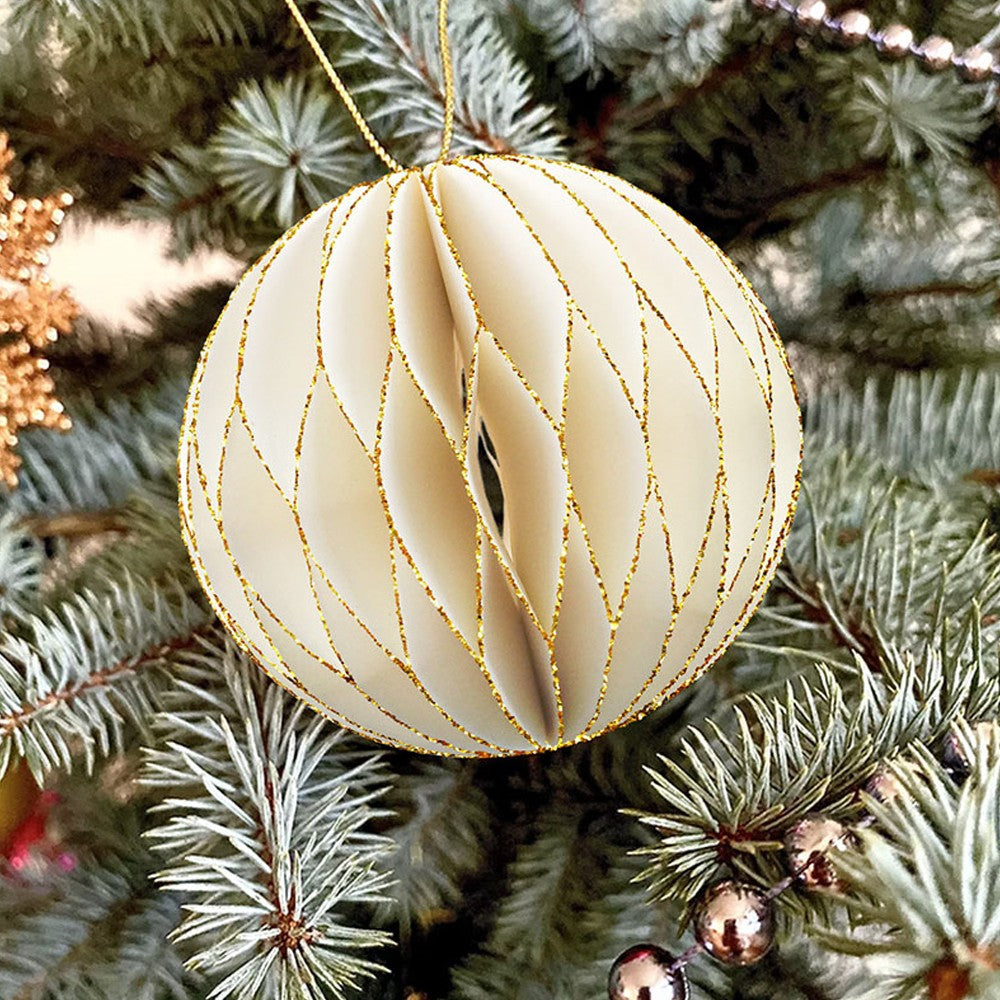 4 sets Christmas Tree Honeycomb Ball Hanging Pendant
