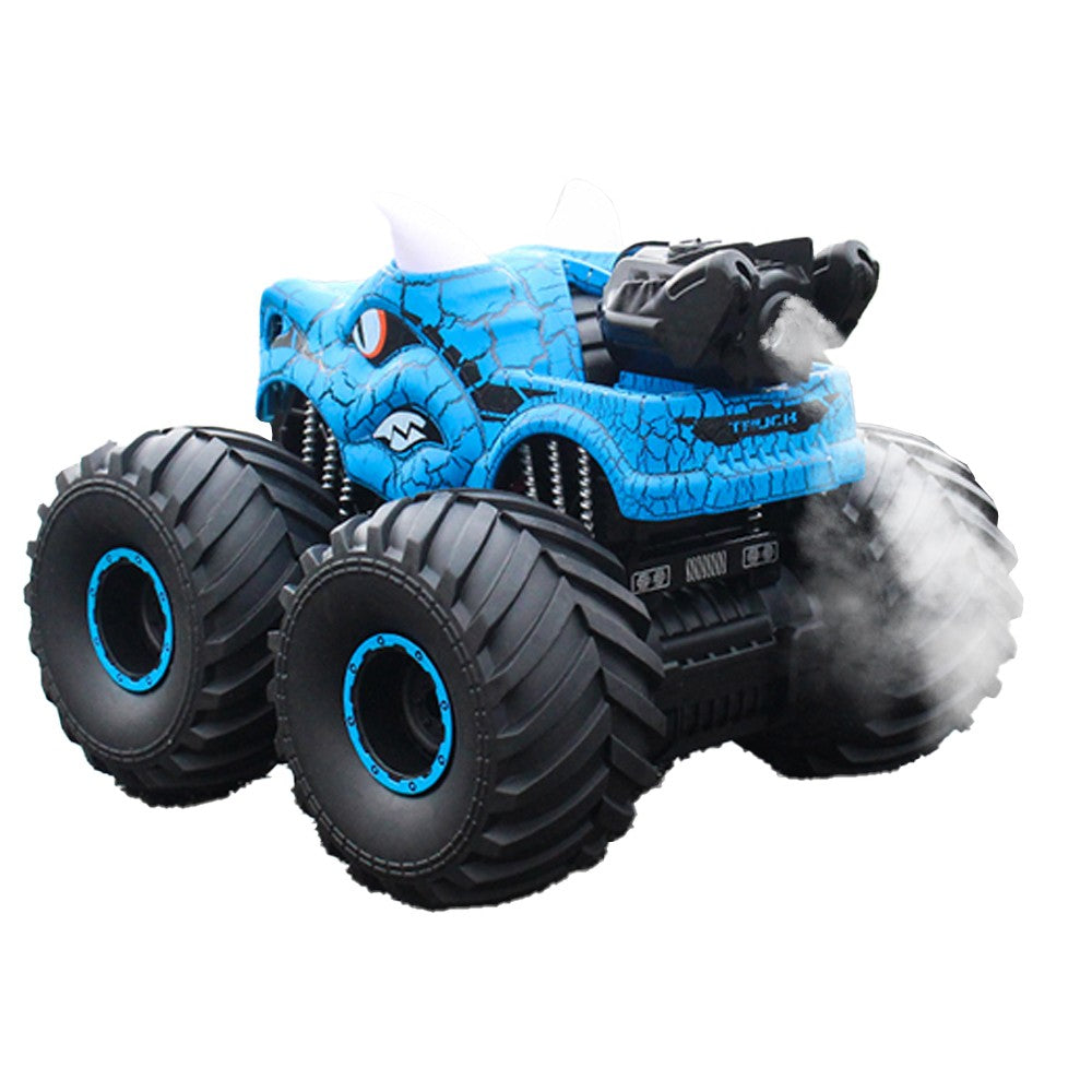 Dinosaur Toys RC Stunt Car 360 Degree Rolling Twister with Light Blue