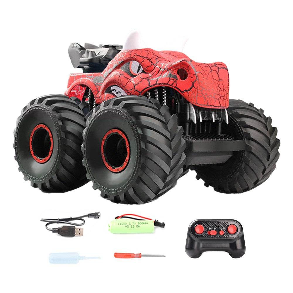 Dinosaur Toys RC Stunt Car 360 Degree Rolling Twister with Light Red