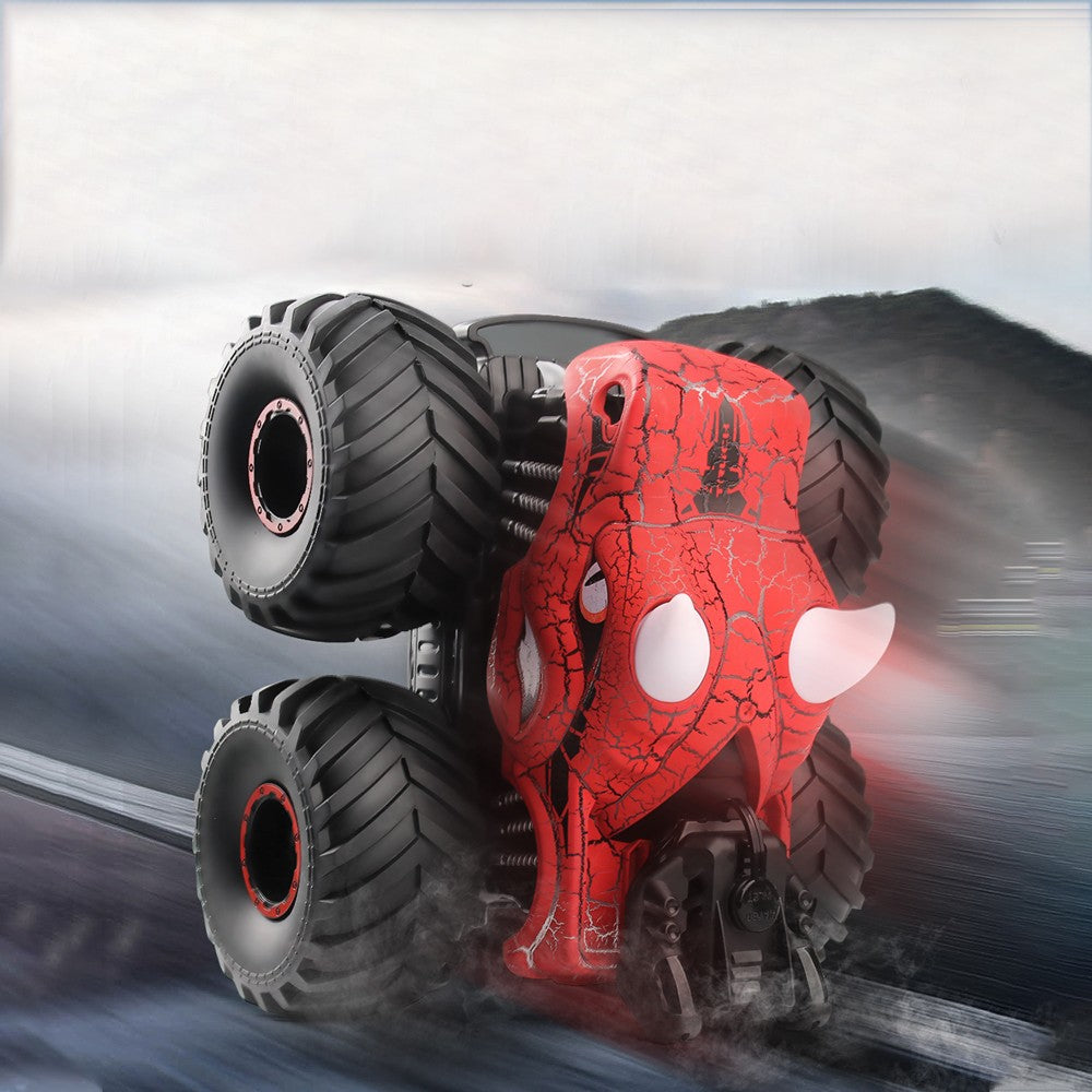Dinosaur Toys RC Stunt Car 360 Degree Rolling Twister with Light Red