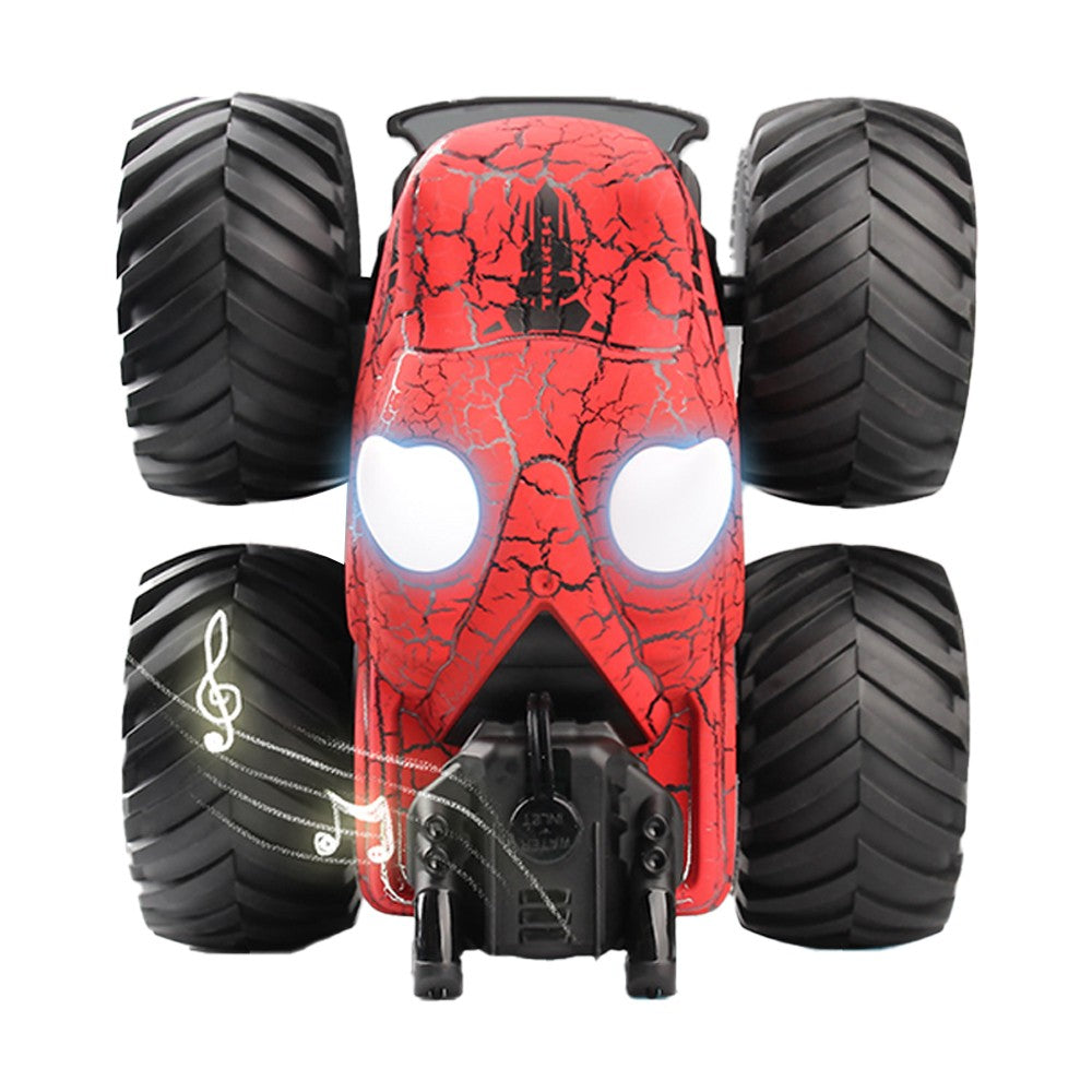 Dinosaur Toys RC Stunt Car 360 Degree Rolling Twister with Light Red