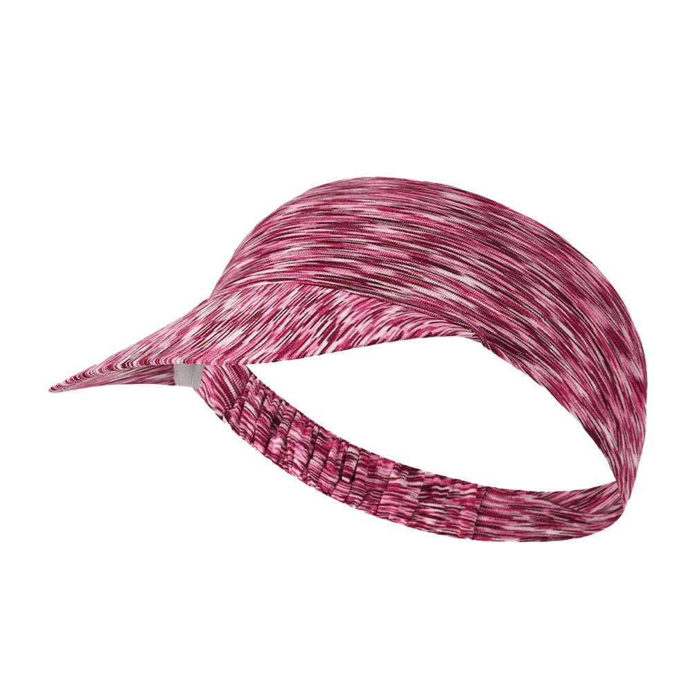Women Sun Visor Cap Elastic Empty Top Sports Hat Beach Hat - Red