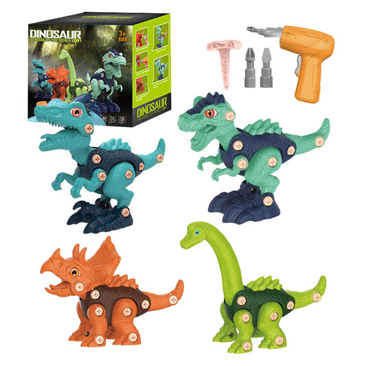 Set of 4 Pieces Take Apart Dinosaur Toy DIY Assembled Kids Construction Toys