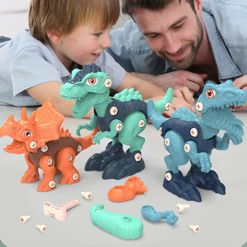 Set of 4 Pieces Take Apart Dinosaur Toy DIY Assembled Kids Construction Toys