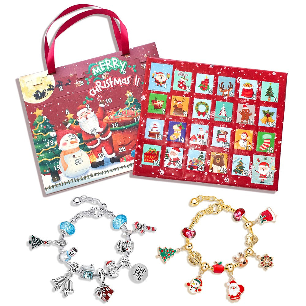 24 Days Christmas Countdown Calendar Advent Blind Box DIY Bracelet Kit