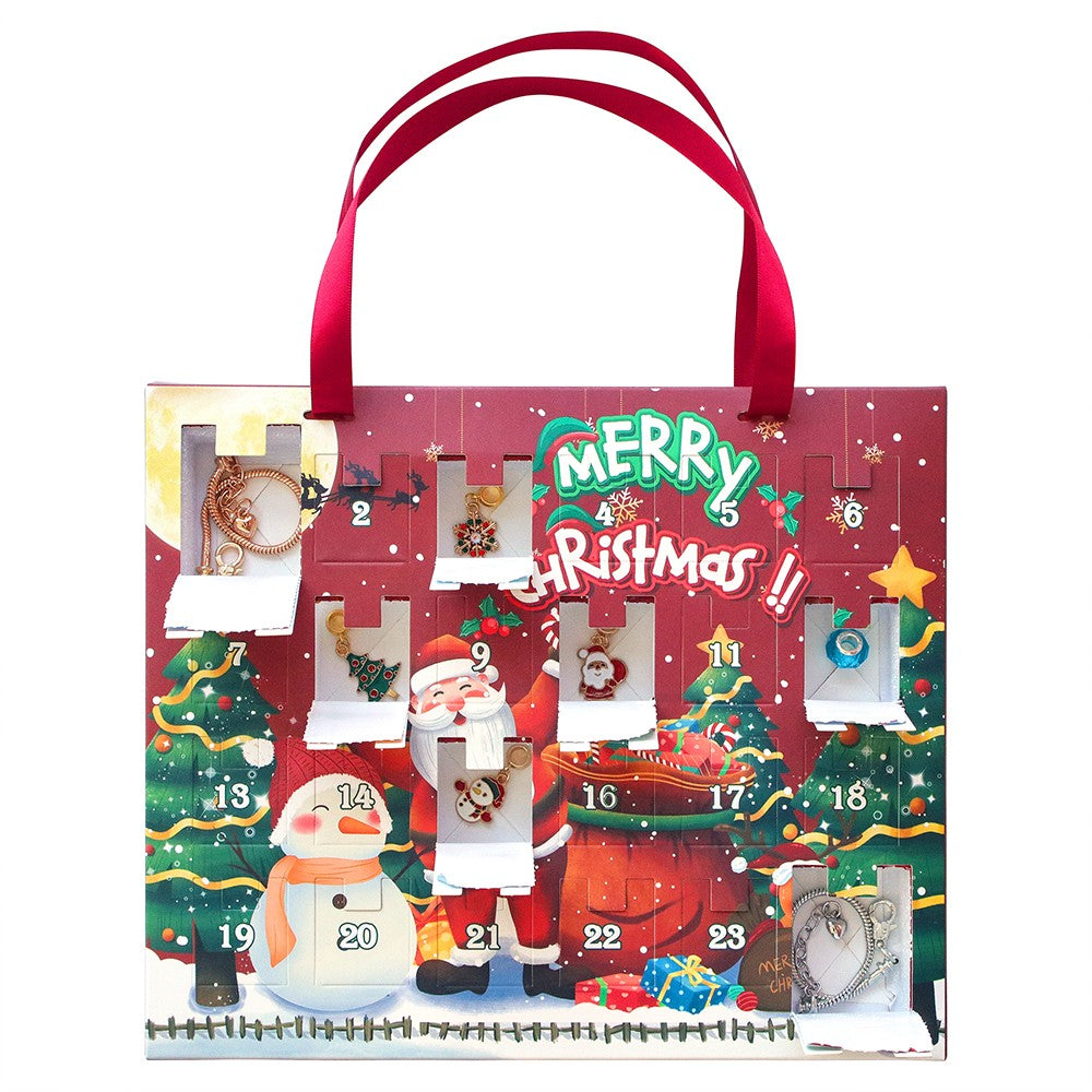 24 Days Christmas Countdown Calendar Advent Blind Box DIY Bracelet Kit