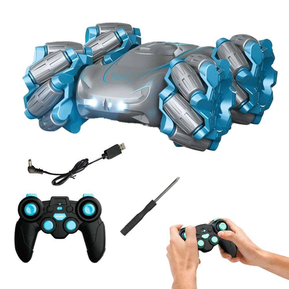 Grey Remote Control Car Kids Toys Double Side Tumbling Off Road Vehicle Car