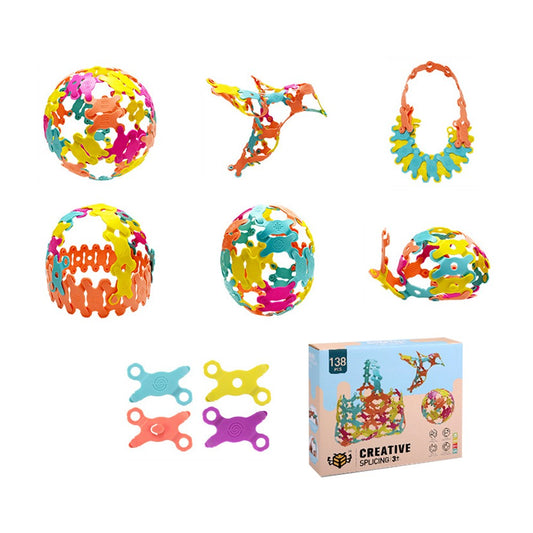 138Pcs DIY Colorful Building Blocks Kit Kids Educational Toys