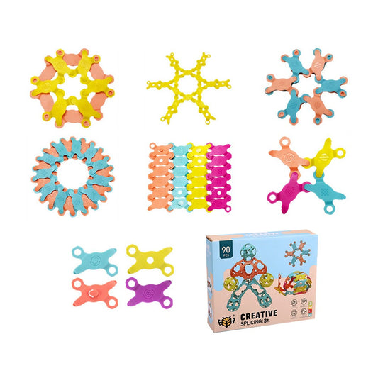90Pcs DIY Colorful Building Blocks Kit Kids Educational Toys
