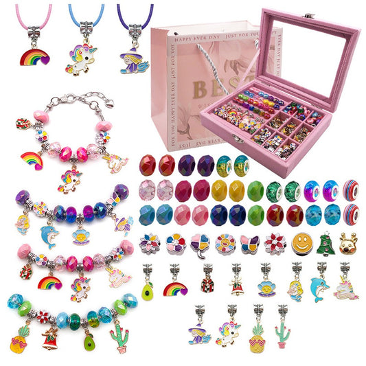 57Pcs DIY Bracelet Necklace Making Kit Jewelry Charms Set with Jewelry Box