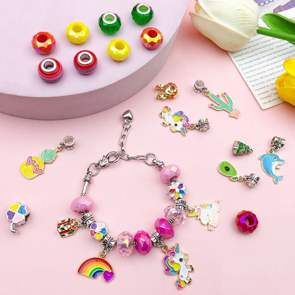 57Pcs DIY Bracelet Necklace Making Kit Jewelry Charms Set with Jewelry Box