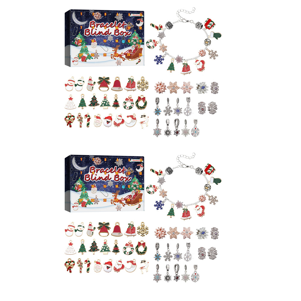 2xChristmas DIY Bracelet Making Kit 24 Days Advent Calendar
