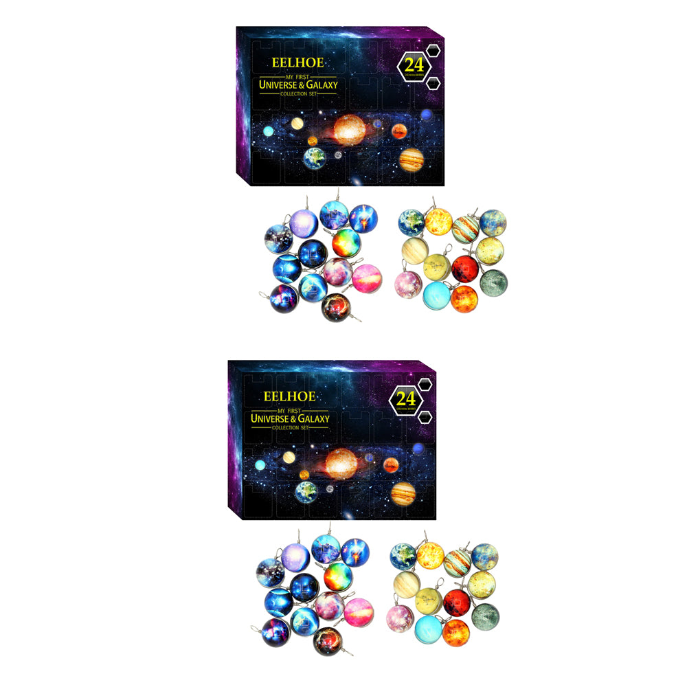 2xChristmas 24 Days Set Universe Galaxy Planet Advent Calendar