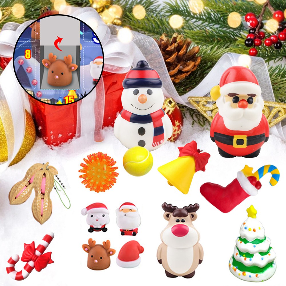 2Pcs 24 Days Christmas Fidget Toy Advent Calendar Xmas Countdown Calendar Blind Box