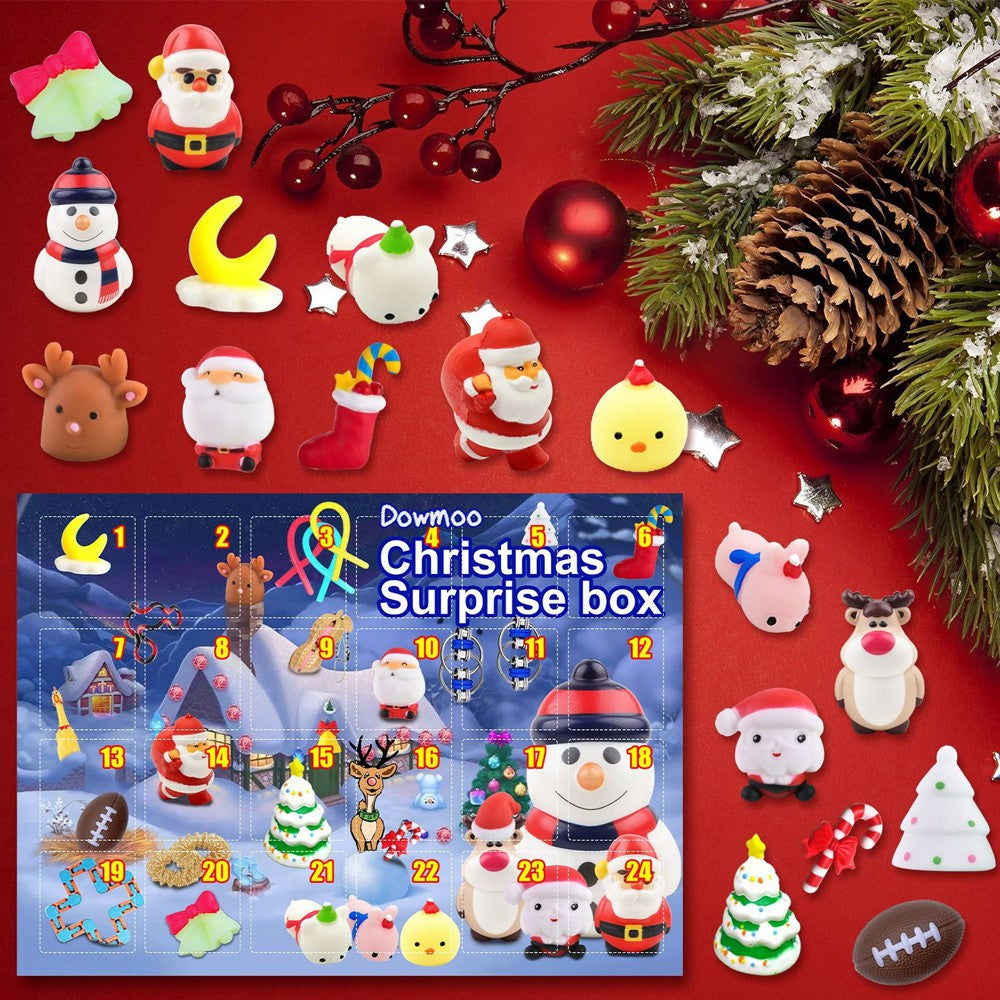 2Pcs 24 Days Christmas Fidget Toy Advent Calendar Xmas Countdown Calendar Blind Box