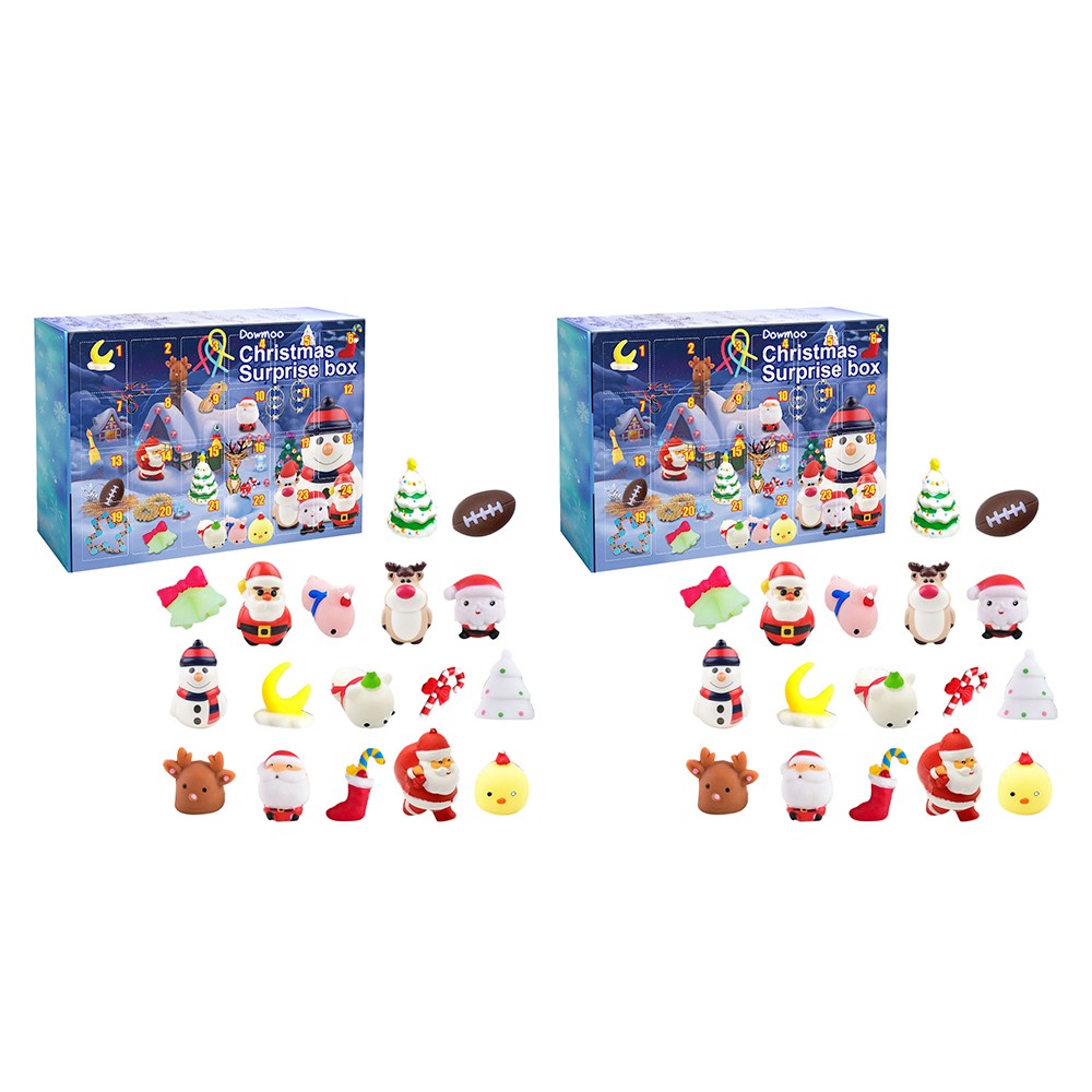 2Pcs 24 Days Christmas Fidget Toy Advent Calendar Xmas Countdown Calendar Blind Box