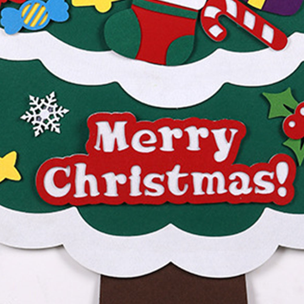 Reusable DIY Felt Christmas Tree Set with Removable Ornaments Xmas Decorations