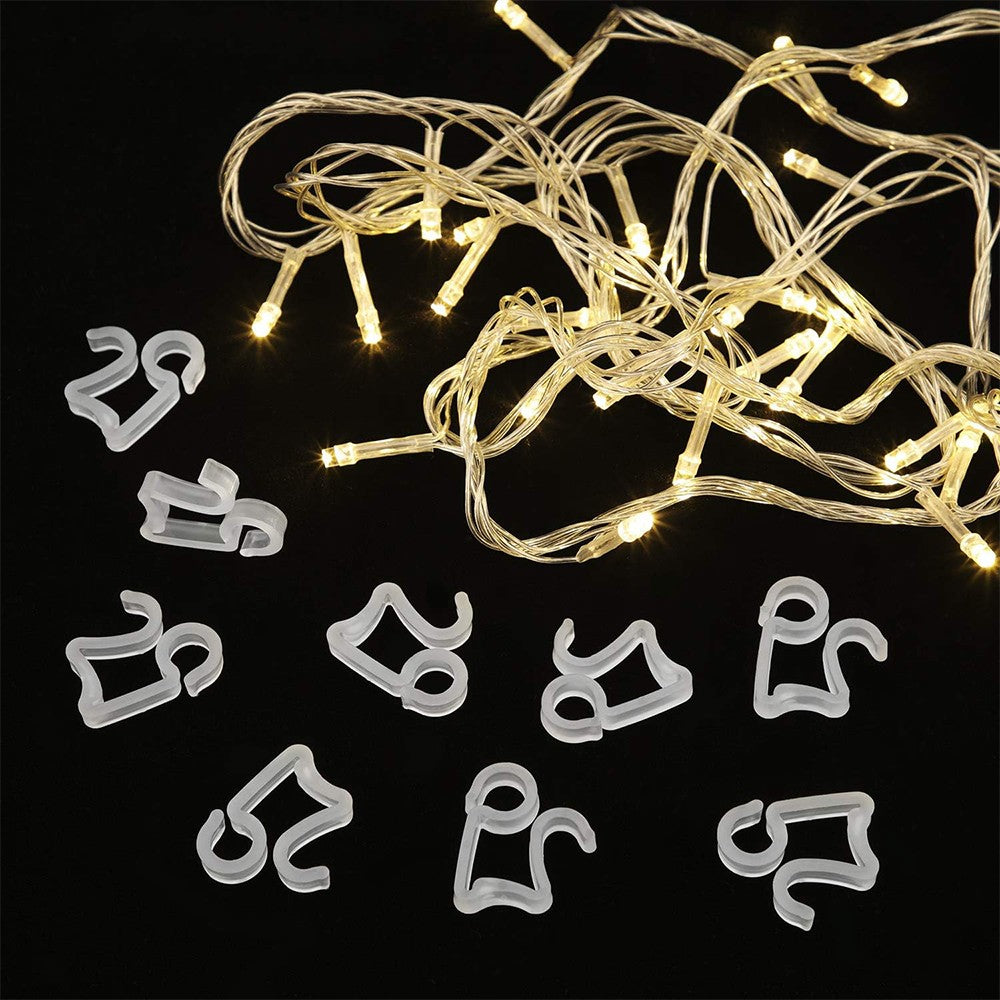 100Pcs Christmas Light Clips Hang Hooks for Gutter String Lights Xmas Party Decoration - Style 1