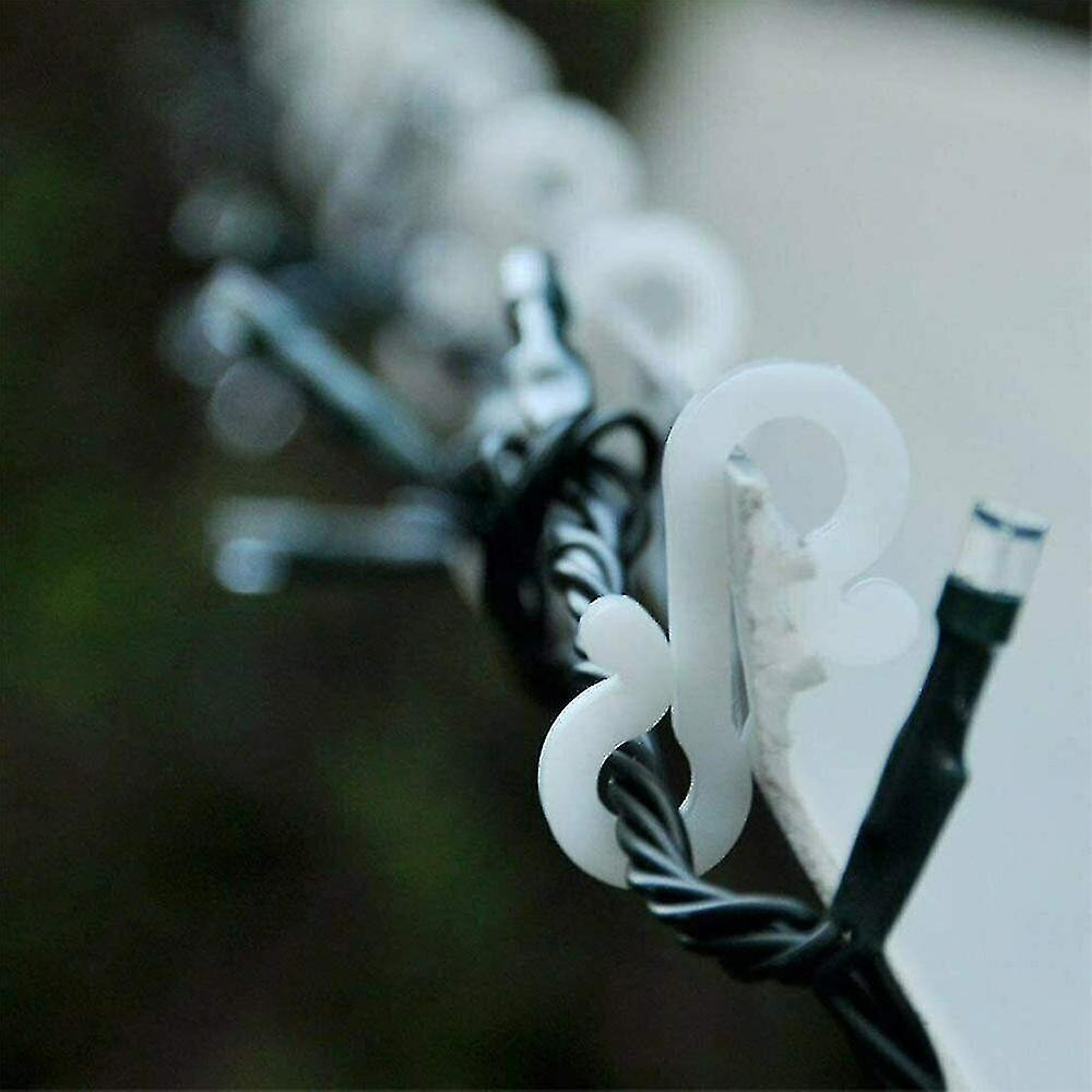 100Pcs Christmas Light Clips Hang Hooks for Gutter String Lights Xmas Party Decoration - Style 2