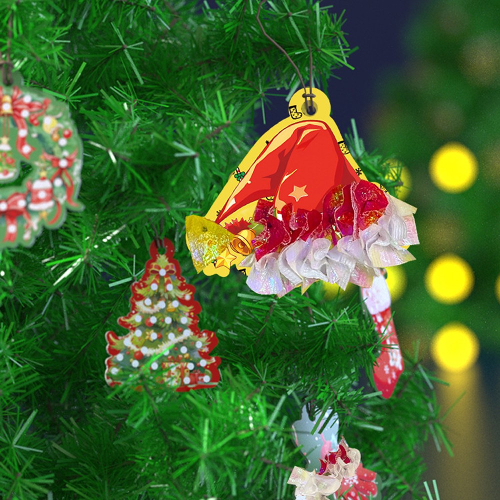 24 Days Puncture Painting Poke Art DIY Toys Christmas Tree Ornaments