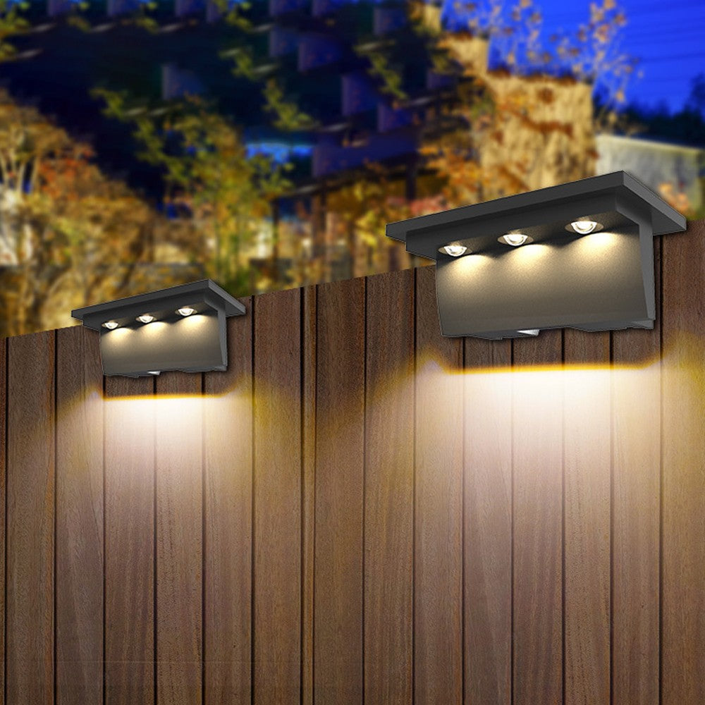 4Pcs Solar Fence Lights Outdoor Garden Waterproof Wall Mount Decorative Lights