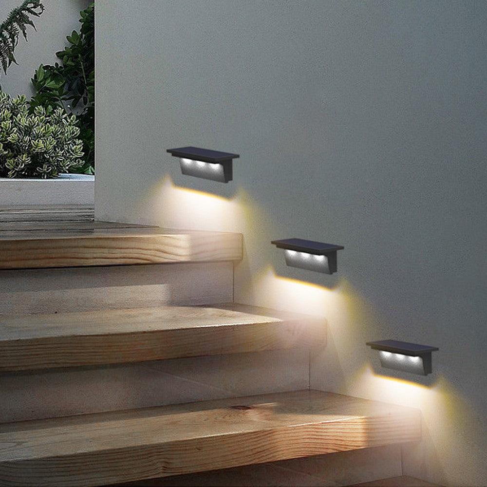 4Pcs Solar Fence Lights Outdoor Garden Waterproof Wall Mount Decorative Lights