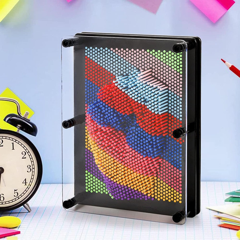17.5x12.5x5.5cm Rainbow 3D Pin Art Board Toy Sculpture