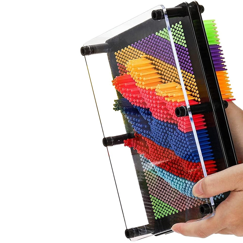 17.5x12.5x5.5cm Rainbow 3D Pin Art Board Toy Sculpture