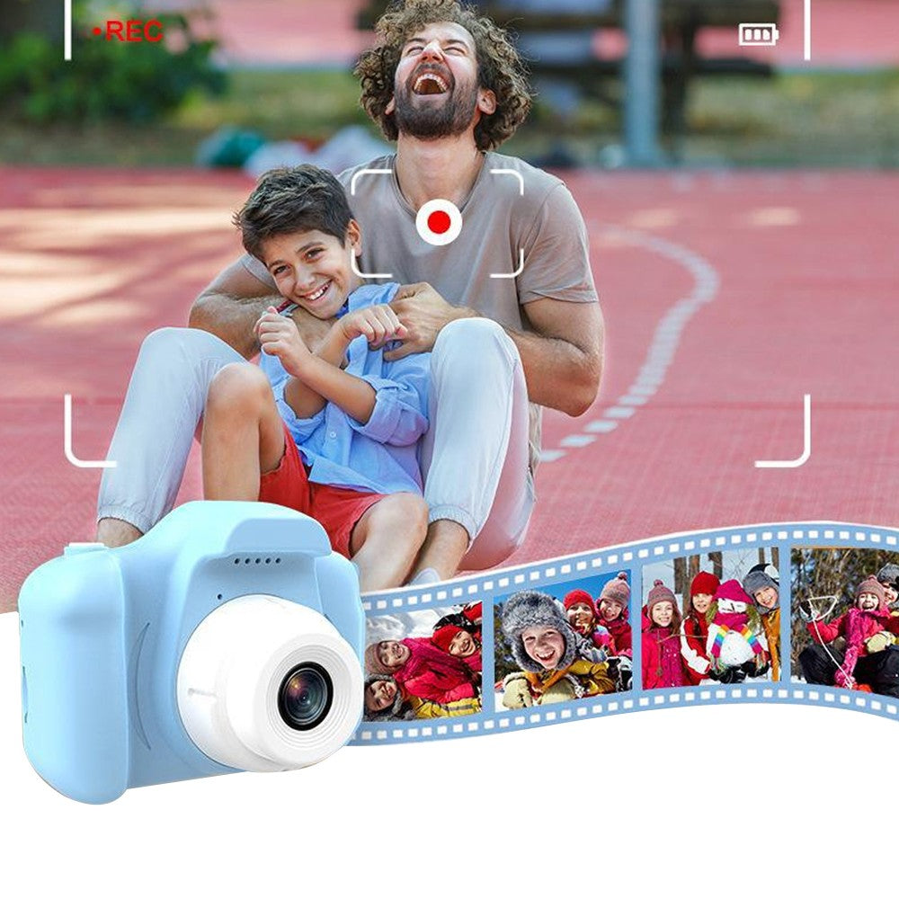 Blue 1080P HD Kids Digital Camera Unicorn Camera Toy with 32G Memory Card