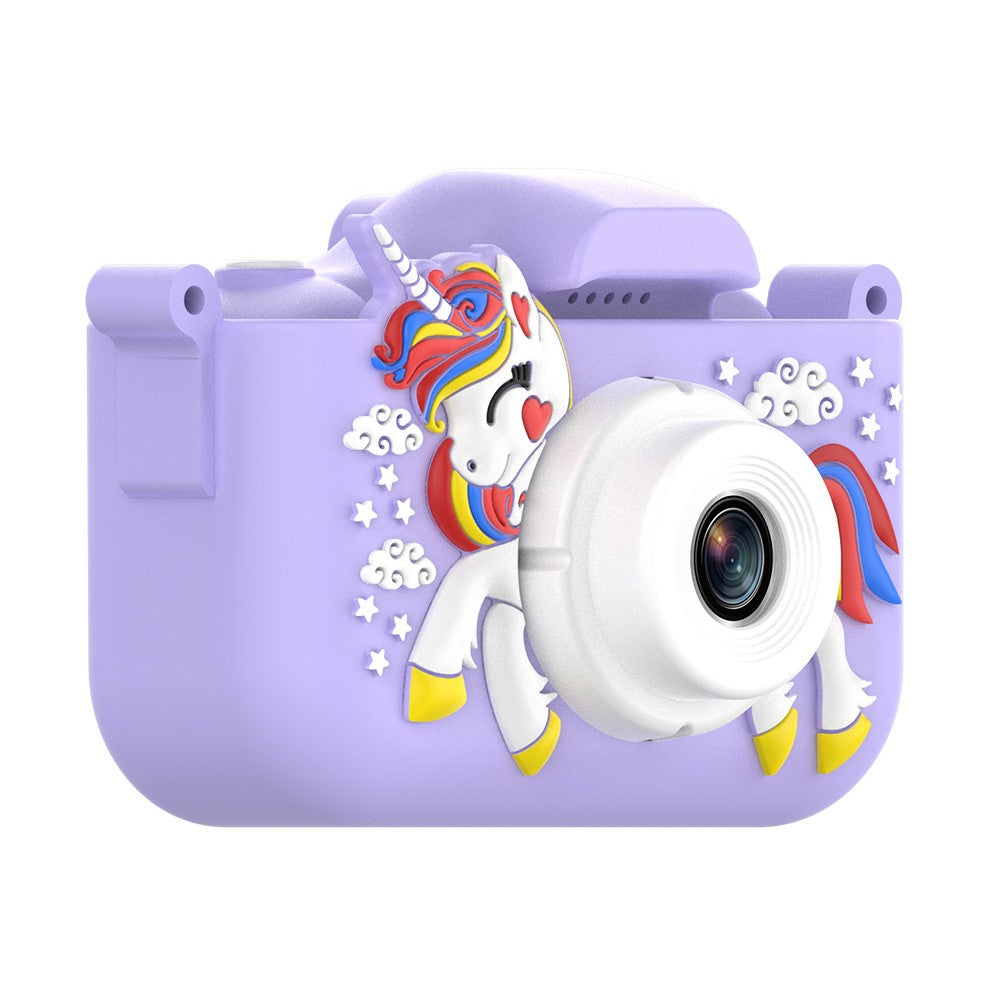 Purple 1080P HD Kids Digital Camera Unicorn Camera Toy  with 32G Memory Card