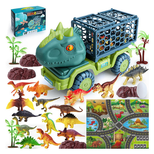 Dinosaur Truck Toys with 15 Dino Figures Dinosaur Play Set for Kid