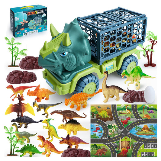 Dinosaur Truck Toys with 15 Dino Figures Dinosaur Play Set for Kid