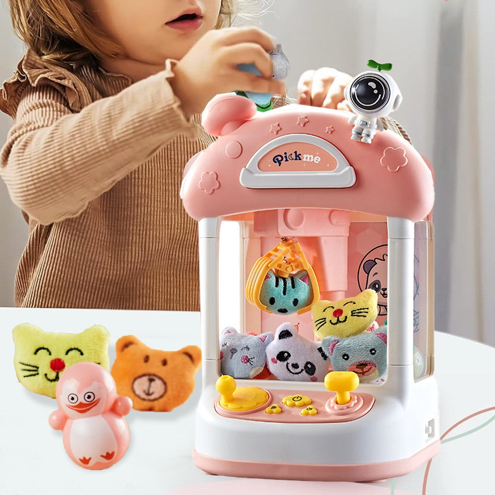 Mini Home Claw Machine with Sound Effect Kids Toys for Girls and Boys - Pink