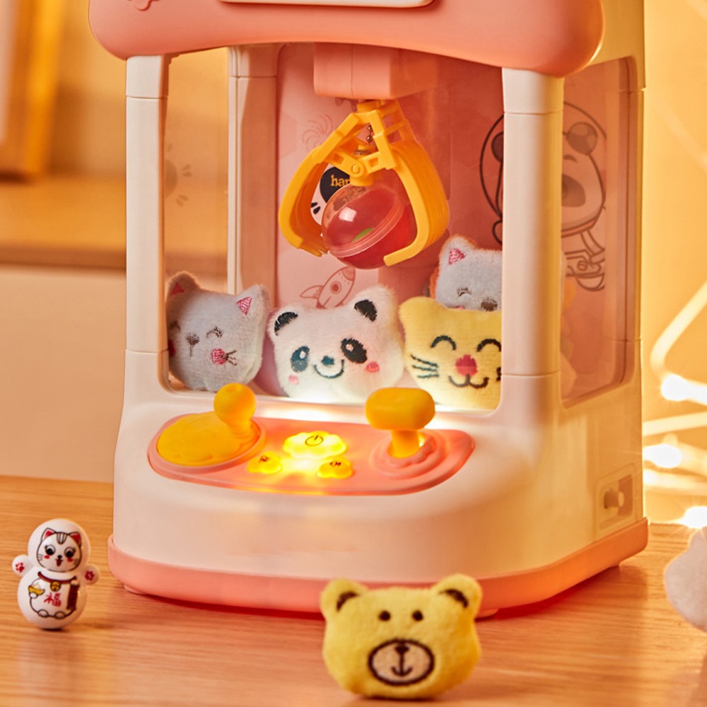 Mini Home Claw Machine with Sound Effect Kids Toys for Girls and Boys - Pink