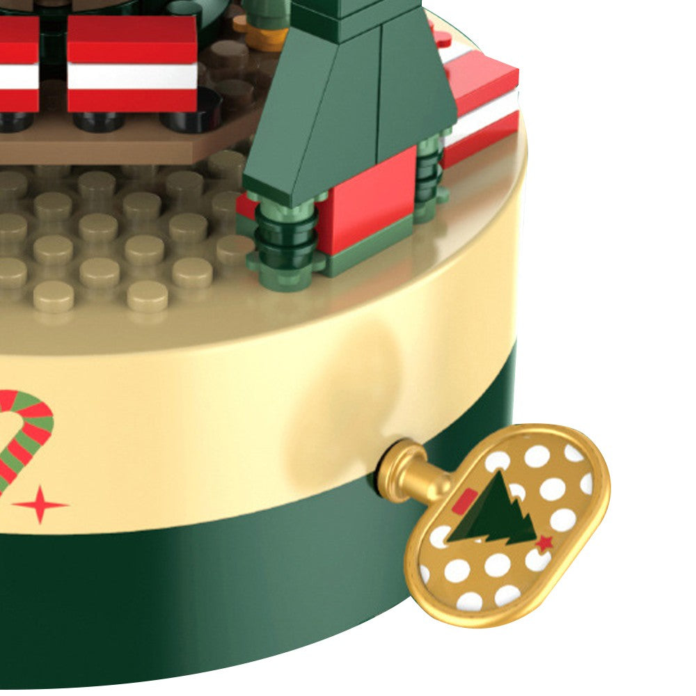 Assemblable Christmas Tree Building Block Kits Rotating Christmas Tree Clockwork Music Box Xmas Decor