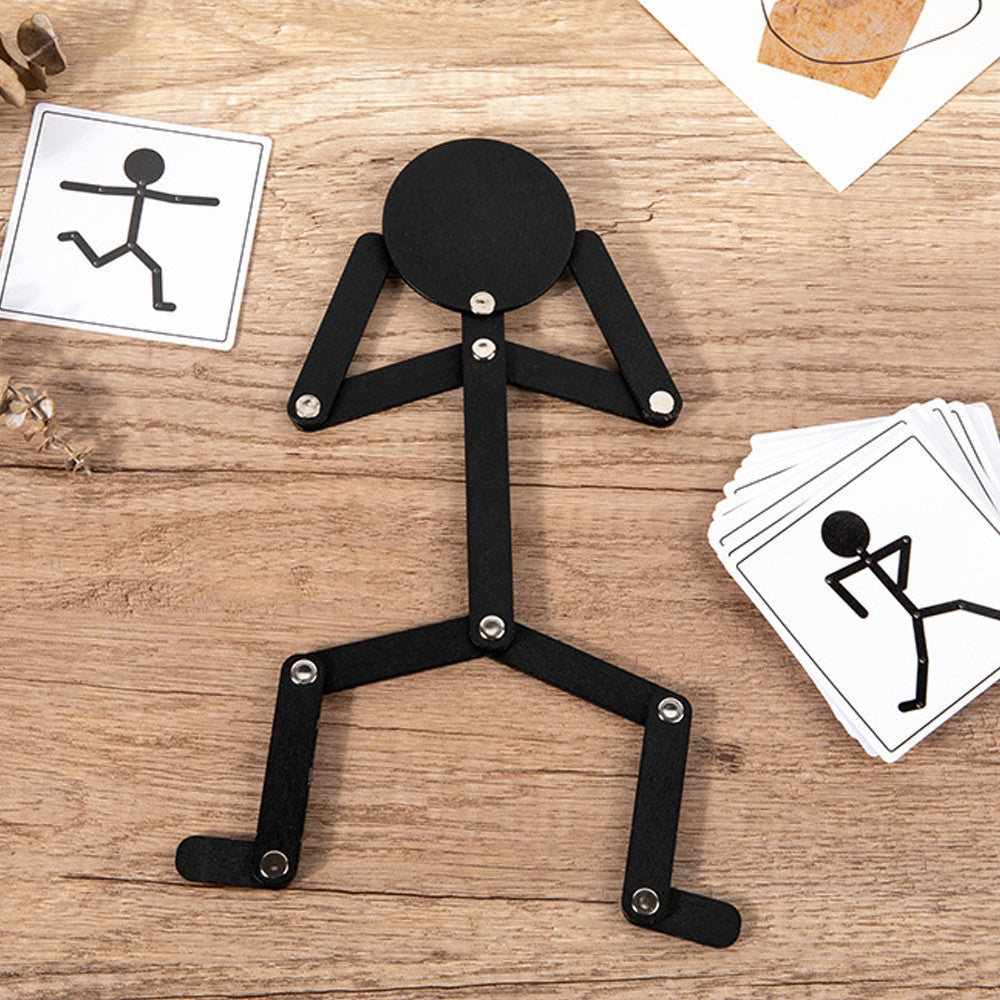 1 Set of Sports Small Wooden Man Puzzle Game Kids Early Education Puzzle Toy