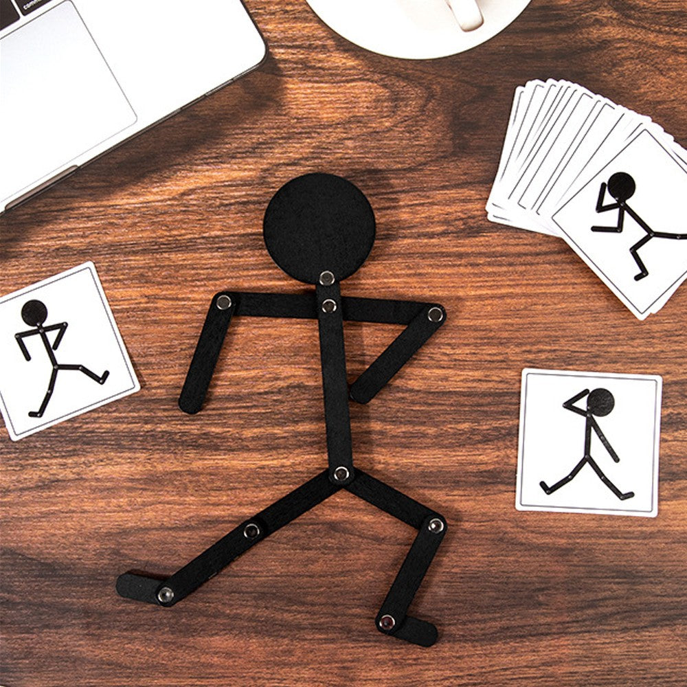 1 Set of Sports Small Wooden Man Puzzle Game Kids Early Education Puzzle Toy