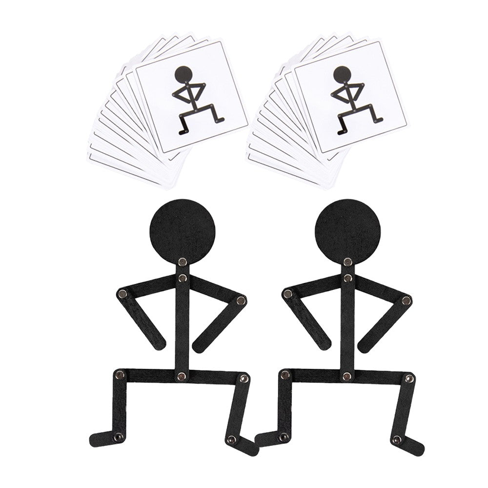 2 Sets of Sports Small Wooden Man Puzzle Game Kids Early Education Puzzle Toy